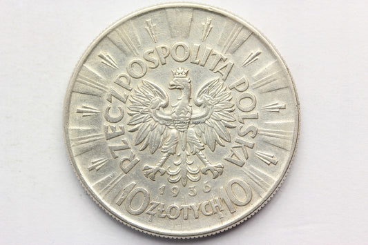 10 ZŁ POLSKA 1936 JÓZEF PIŁSUDSKI STAN!! NR.2
