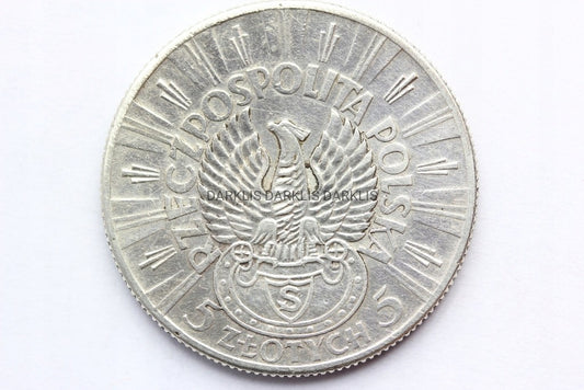 5 ZŁ POLSKA 1934 ORZEŁ STRZELECKI JÓZEF PIŁSUDSKI