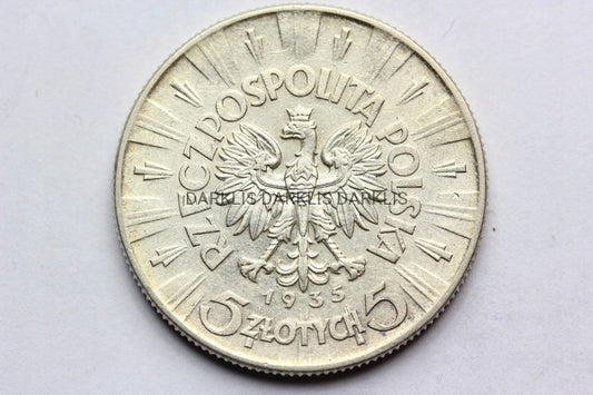 5 ZŁOTY POLSKA 1935 JÓZEF PIŁSUDSKI SREBRO STAN!!