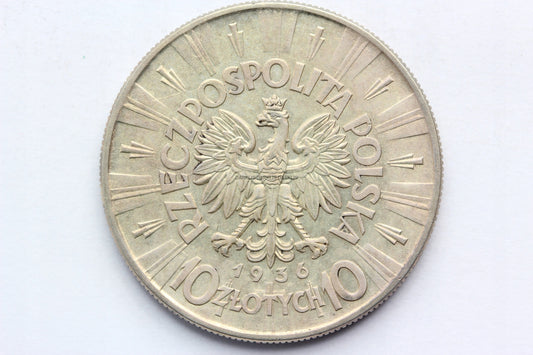 10 ZŁOTYCH POLSKA 1936 JÓZEF PIŁSUDSKI STAN!! NR.3