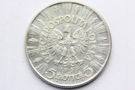 5 ZŁOTY POLSKA 1935 JÓZEF PIŁSUDSKI SREBRO nr. 1