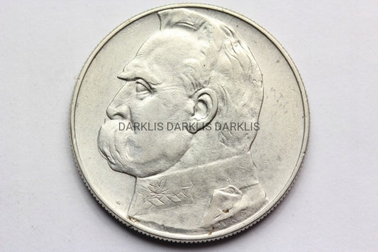 10 ZŁOTYCH POLSKA 1937 - JÓZEF PIŁSUDSKI -SREBRO